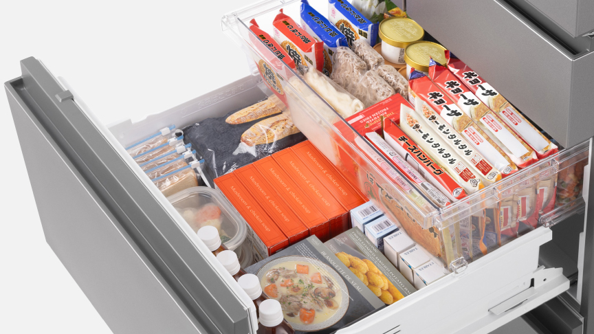 大容量冷凍室なのに、整理しやすく使いやすい