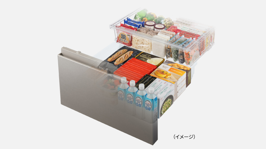 画像：冷凍室に食品をたっぷり収納したイメージ