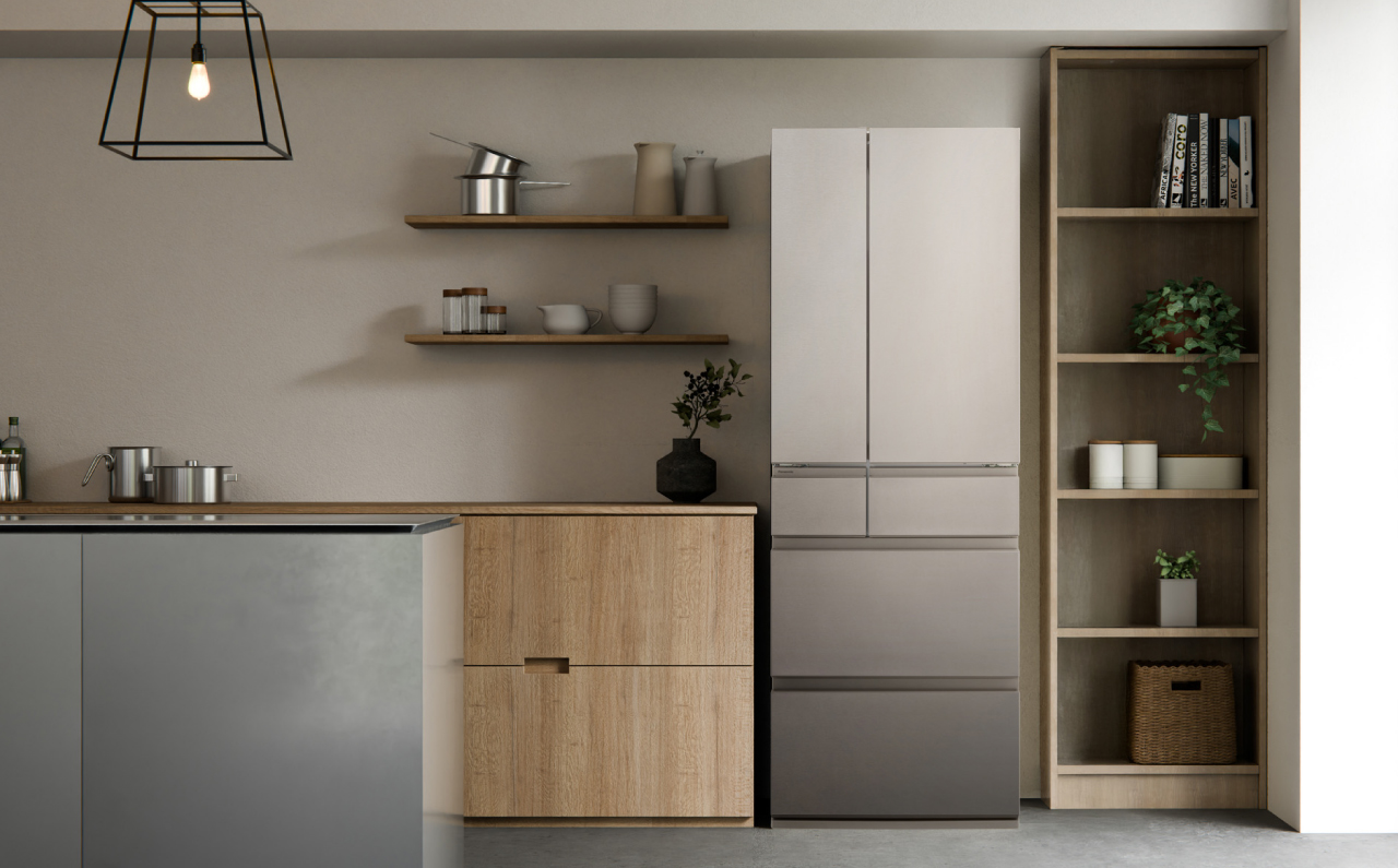 画像：冷蔵庫をキッチンに設置したイメージ