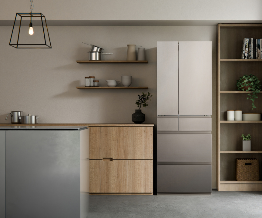 画像：冷蔵庫をキッチンに設置したイメージ