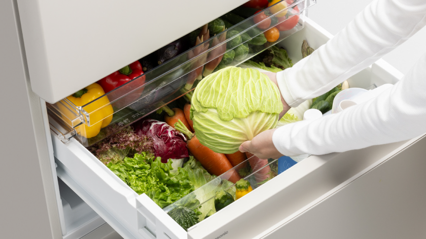 野菜室が真ん中