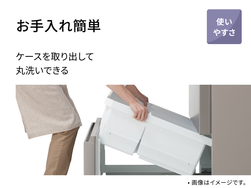 お手入れ簡単 ケースを取り出して丸洗いできる