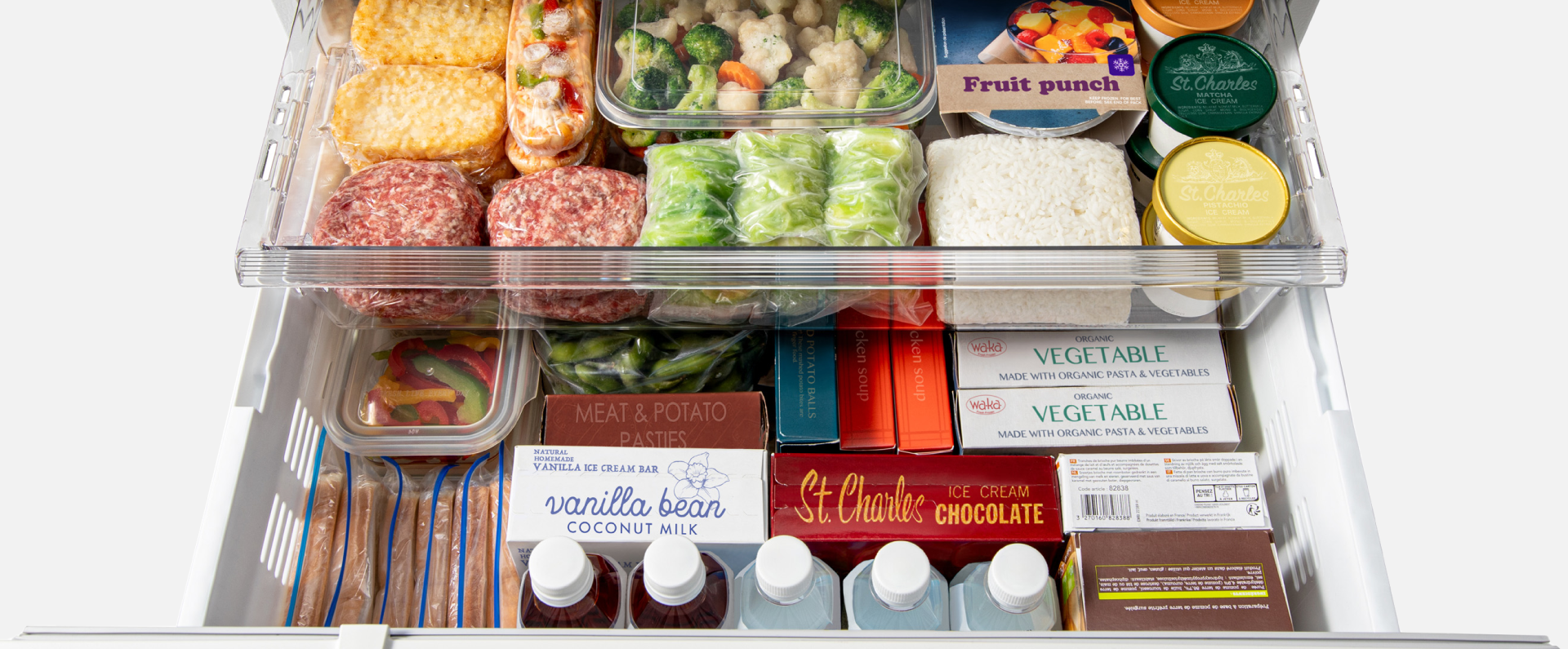 画像：冷凍室を引き出したイメージ