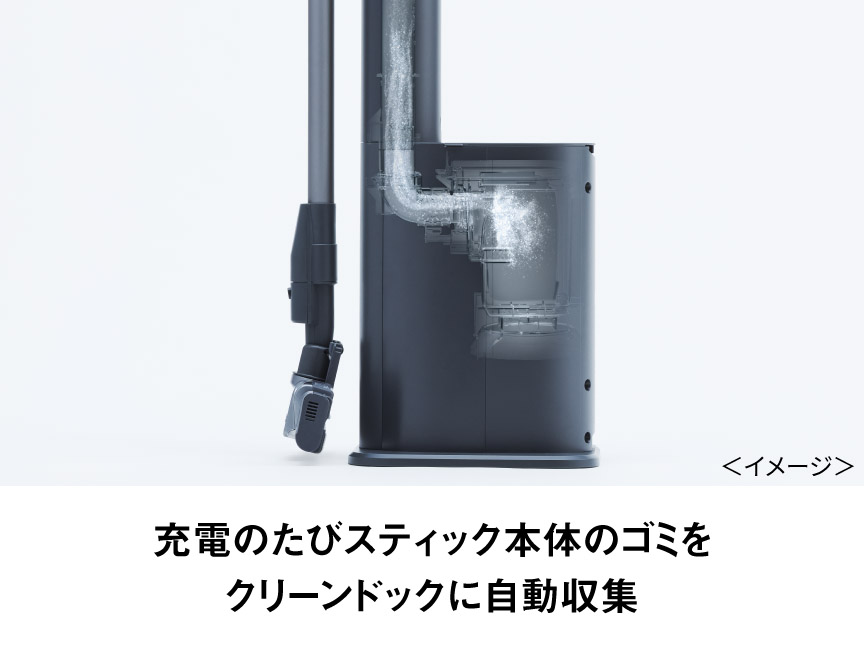 充電のたびスティック本体のゴミをクリーンドッグに自動収集