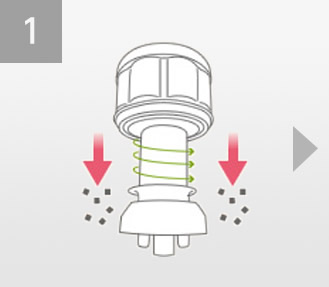 イメージ図：ステンレスガードで分離。