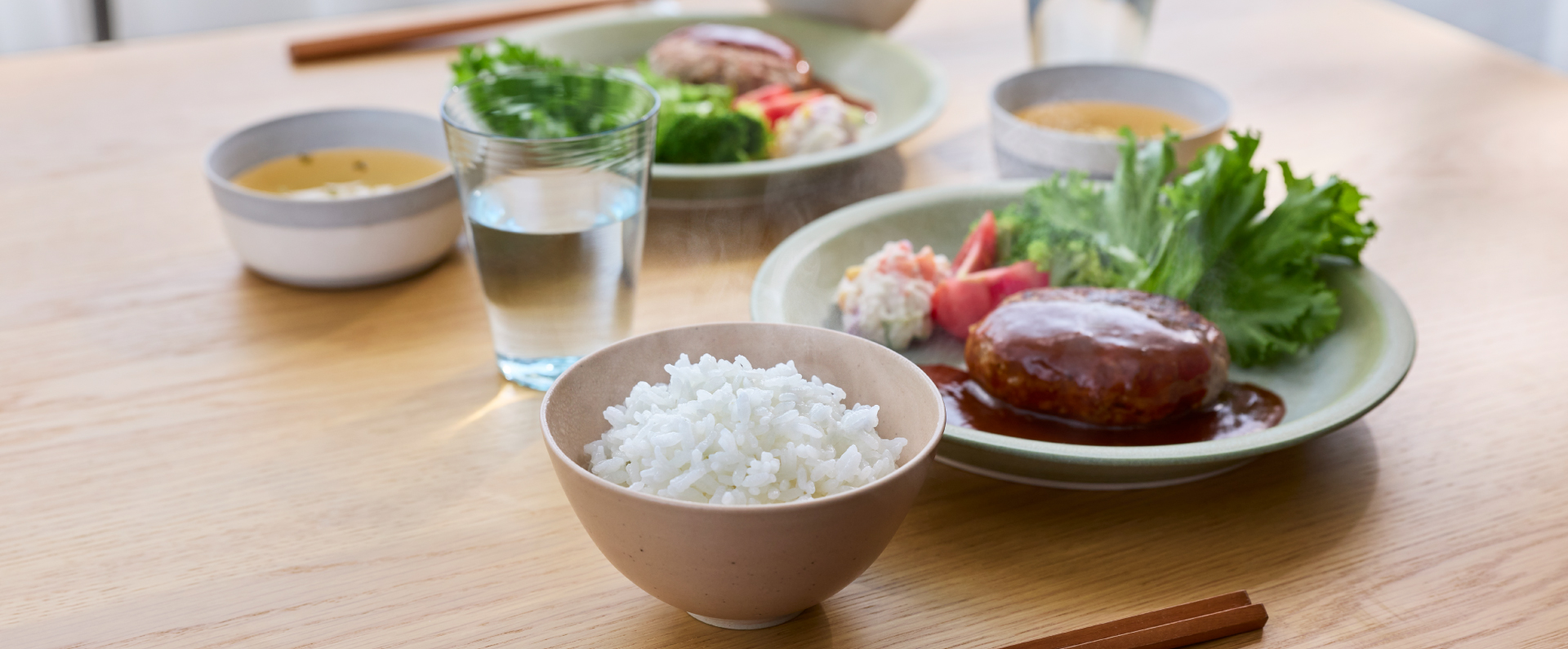 イメージ：便利なコース・メニューで炊いたごはん
