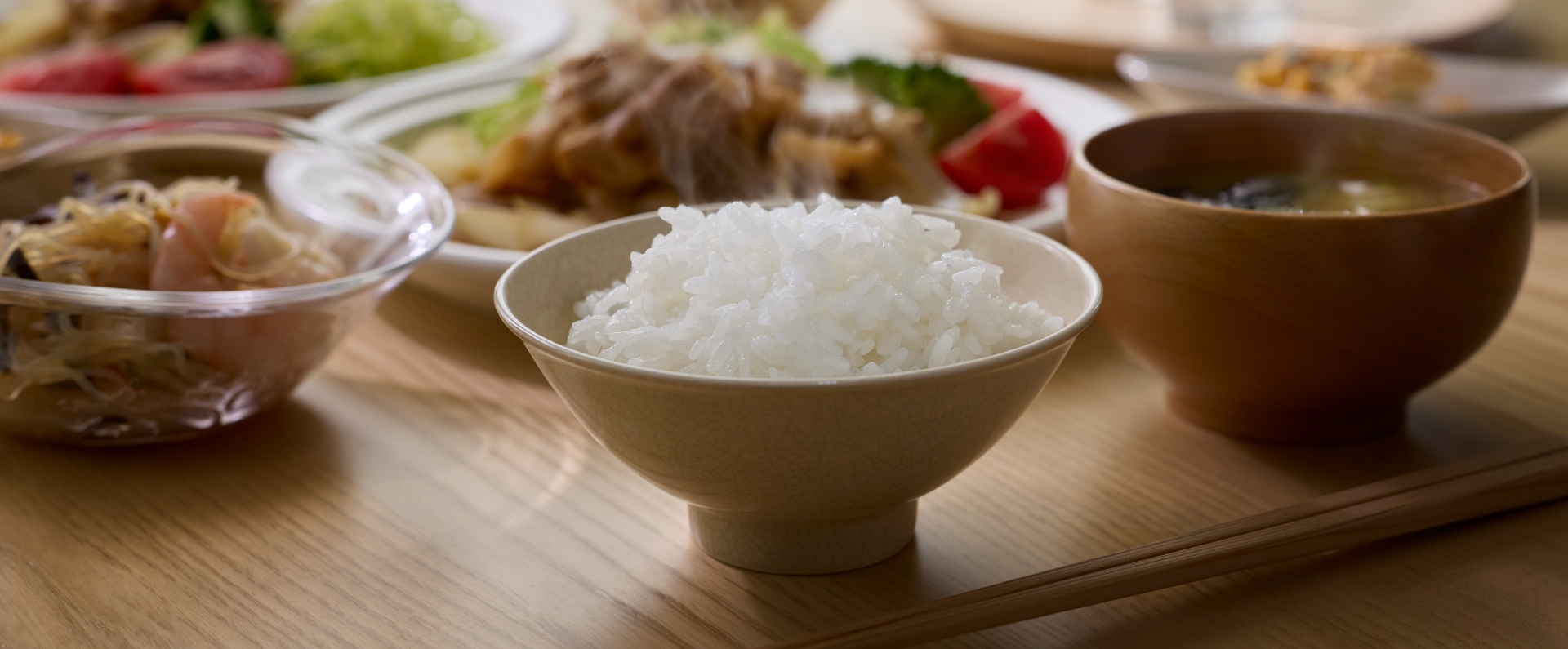 イメージ：便利なコース・メニューで炊いたごはん