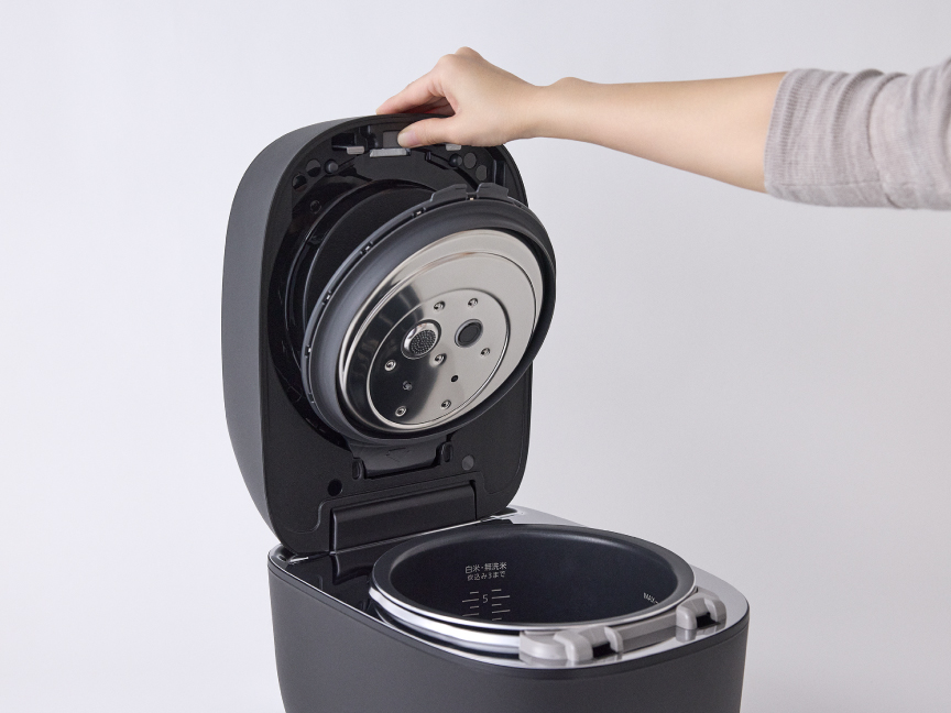 ワンタッチふた加熱板