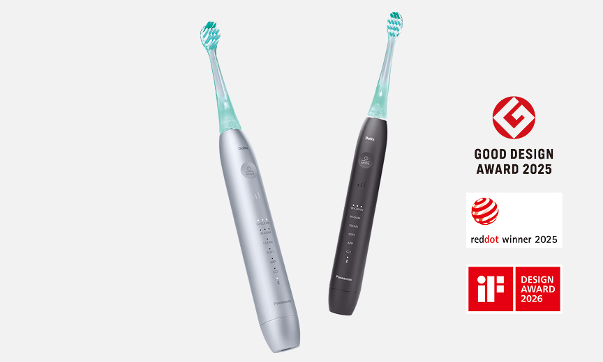 W音波振動ハブラシ スマート EW-DT88 GOOD DESIGN AWARD 2025、reddot winner 2025、DESIGN AWARD 2026