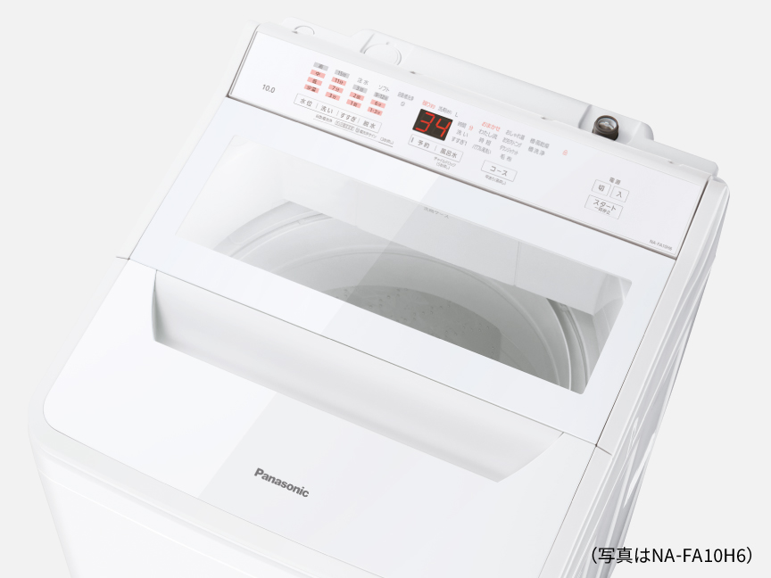 クリアウィンドウで洗濯中の様子を確認できる（写真はNA-FA10H6）