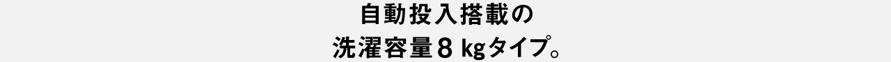 自動投入搭載の洗濯容量8kgタイプ。
