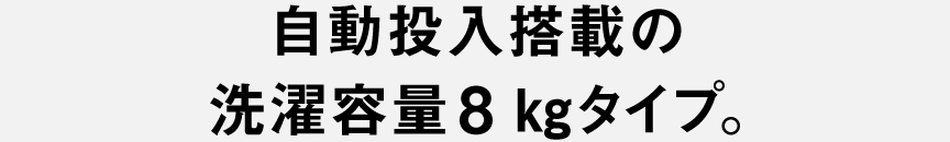 自動投入搭載の洗濯容量8kgタイプ。