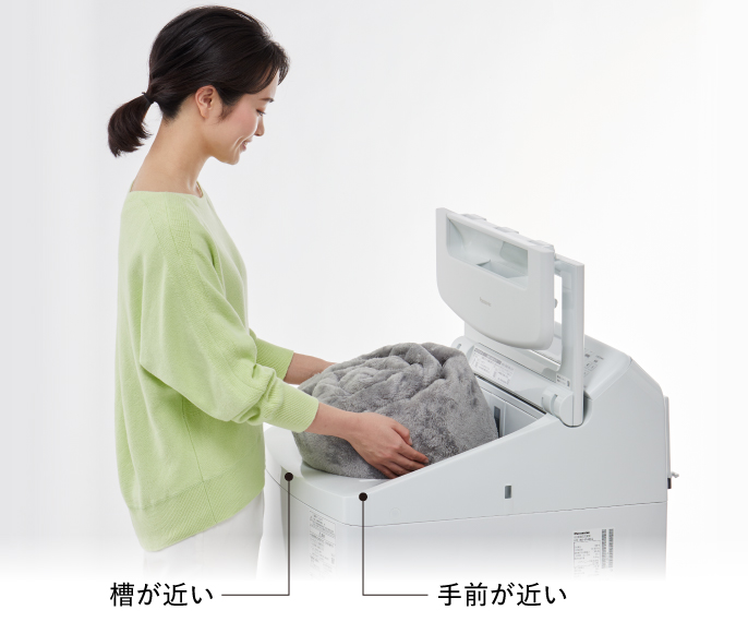 槽が近く、手前が低い