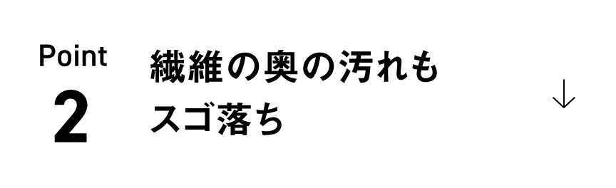 Point 2 繊維の奥の汚れもスゴ落ち