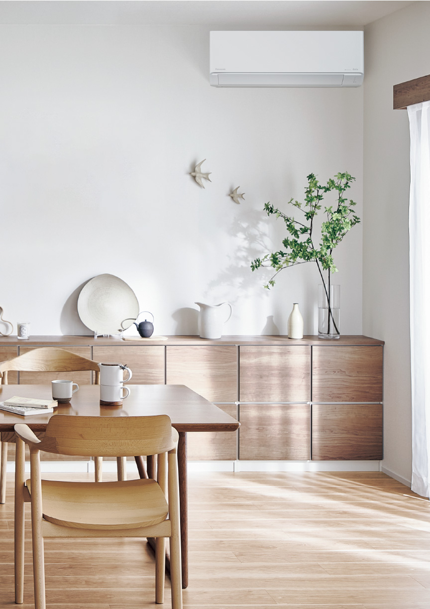 エアコンが部屋に馴染んでいる画像です