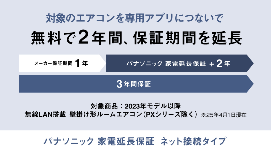 パナソニック 家電延長保証のページにリンクします