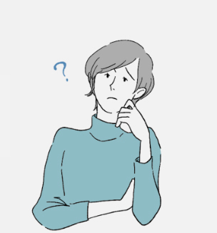 悩ましい表情をしている女性のイラストです。