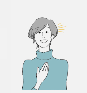 すっきりとした表情の女性のイラストです。