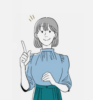 スッキリとした表情の女性のイラストです。