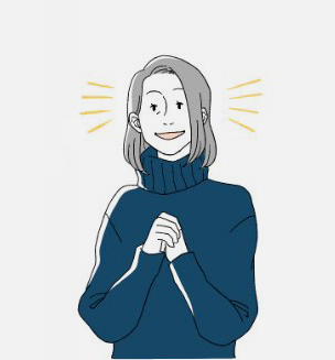 スッキリとした表情の女性のイラストです。
