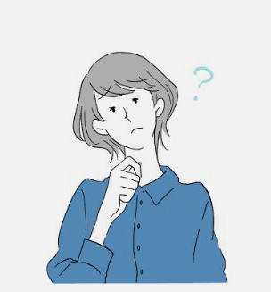 悩ましい表情をしている女性のイラストです。