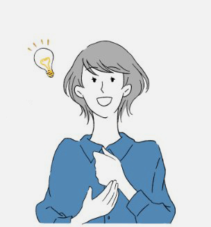 スッキリした表情をしている女性のイラストです。