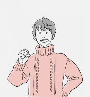 すっきりとした表情の男性のイラストです。