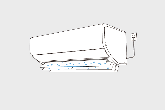 エアコンから水滴が出ているイラストです。
