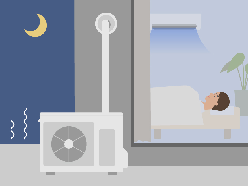 夏の熱帯夜、寝る時のエアコンはつけっぱなしが正解？ 快眠環境をつくる冷房の設定温度や電気代を解説のバナー画像です