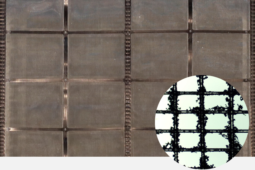 光透過度試験 5回目 お掃除後のフィルター拡大写真です。