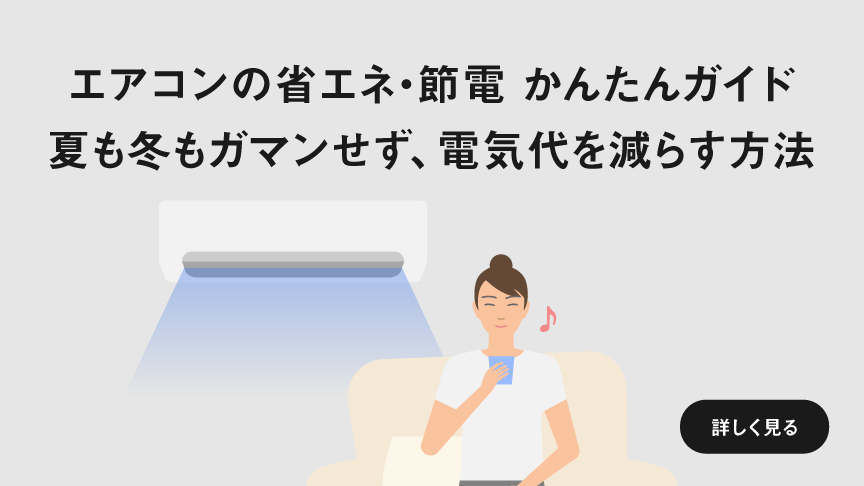 「エアコンの省エネ・節電 かんたんガイド 夏も冬もガマンせず、電気代を減らす方法」ページに遷移します