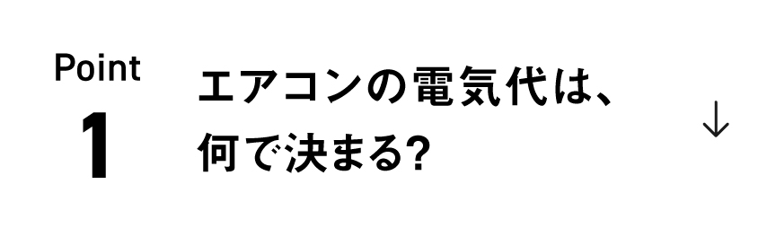 Point1「エアコンの電気代は、何で決まる？」のリンクの画像です。