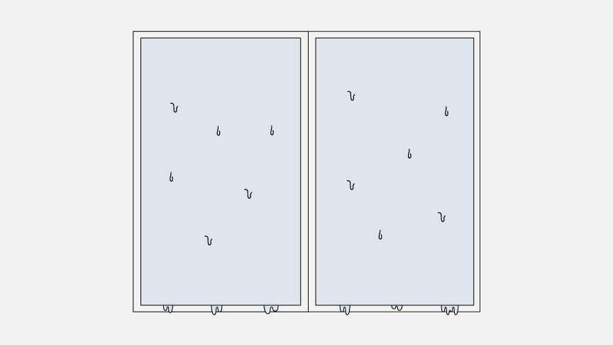 窓の結露のイラストです。