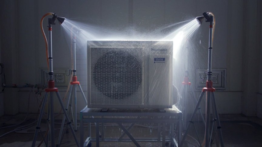 豪雨試験の画像です