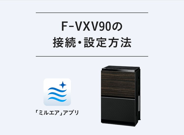 「F-VXV90の接続・設定方法」ページのメインビジュアルです。