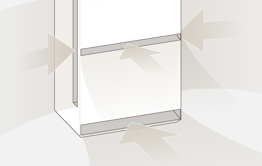 床上30㎝の空気を集塵しているイラストです。