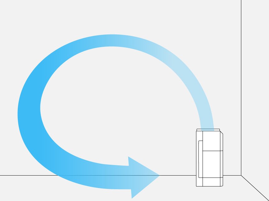 スイング気流を表したイラストです。