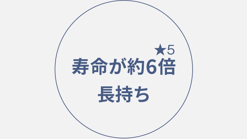 寿命が約6倍長持ち