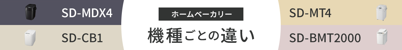 ホームベーカリー 機種ごとの違い
