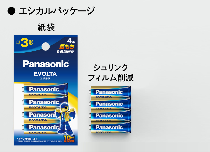 エジカルパッケージ（紙袋 、シュリンクフィルム削減）