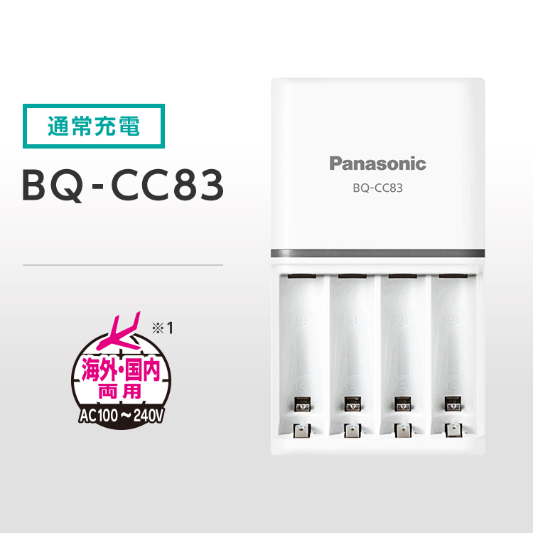 充電器セット 通常充電 BQ-CC83 海外・国内両用AC100～240V（※1）