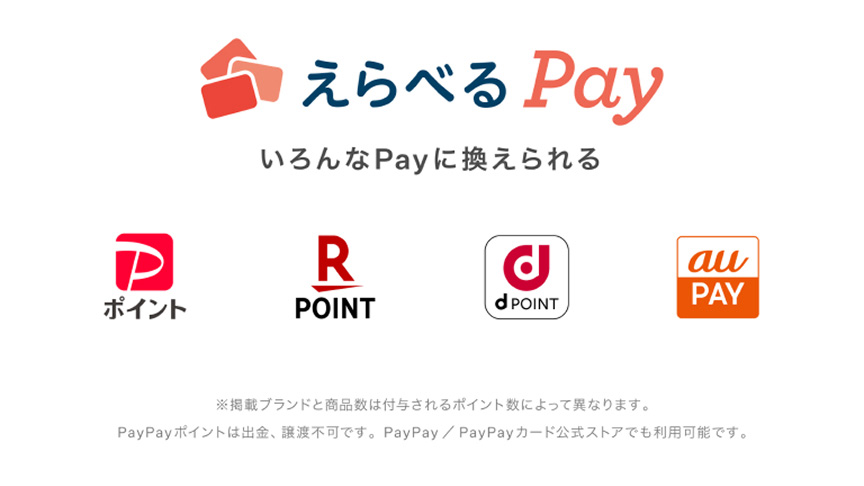 えらべるPay いろんなPayに換えられる