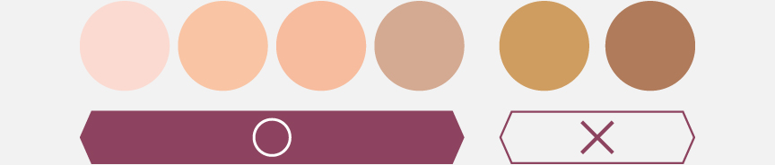 図：使用できる肌の色の目安