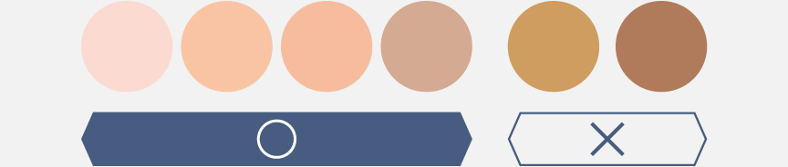 図：使用できる肌の色の目安