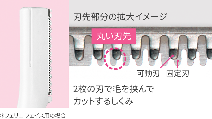 刃の横溝構造 刃先部分の拡大イメージ