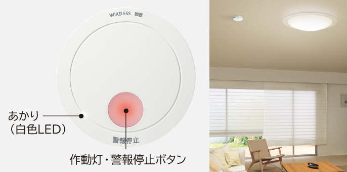 イメージ写真：あかり（白色LED）・作動灯、警報停止ボタン