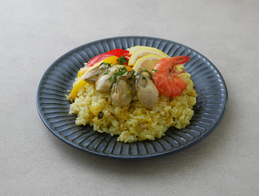 広島ご当地 かきとレモンのパエリア