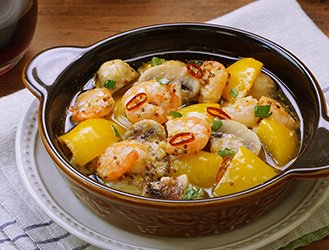 【ビストロライブキッチン公式レシピ】えびのアヒージョ