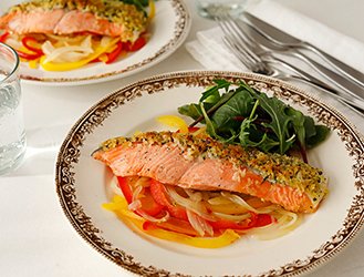 【オレンジページ レシピ】サーモンの香草パン粉焼き