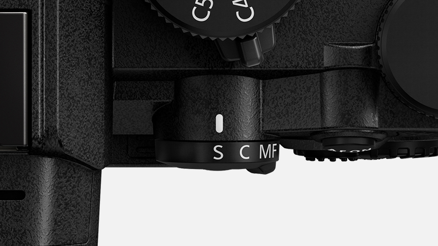 画像：フォーカスモードレバー